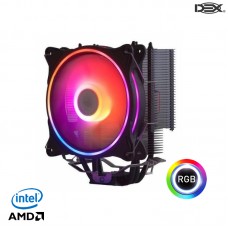 Cooler Gamer para Processador Fan Dupla com LED RGB e Dissipador Intel/AMD Dex DX-2019